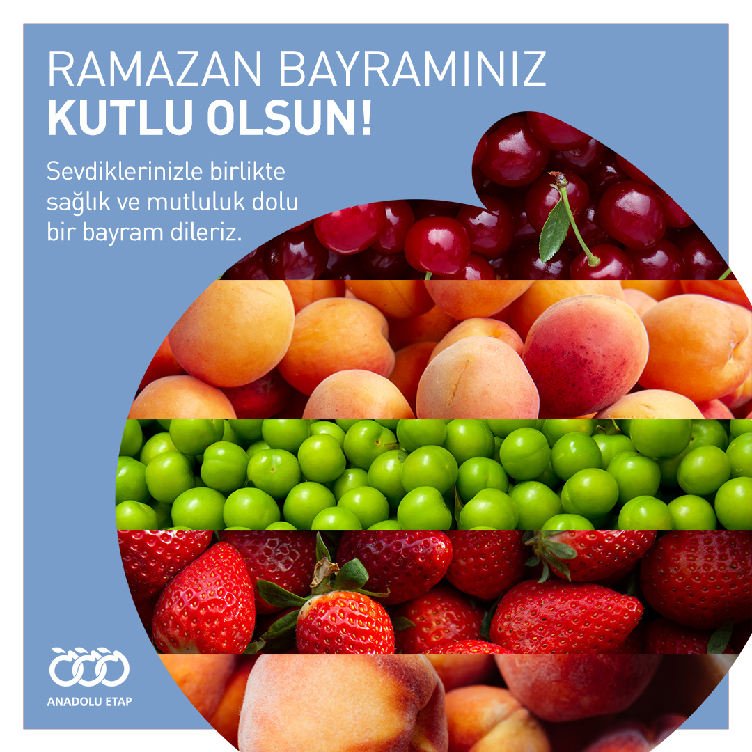 Sevdiklerinizle beraber, sağlıklı ve güzel bir bayram geçirmenizi dileriz. #AnadoluEtap #SağlıklıNesillerİçinSağlıklıMeyveler #RamazanBayramı