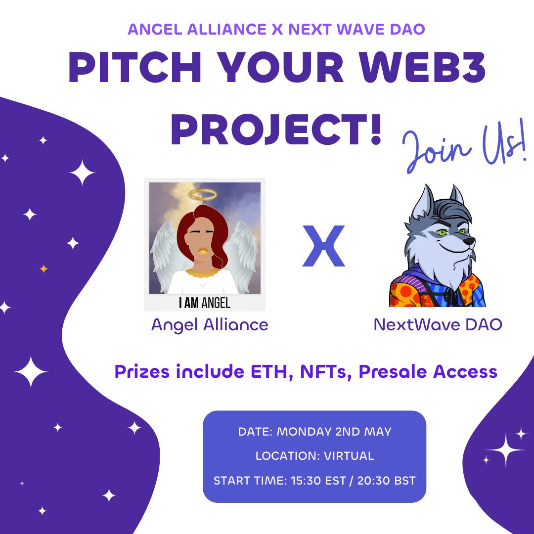 angelallianceth's tweet image. Want to learn more about the latest innovation in Web3?!🚀

Join @angelallianceth x @NextWaveDAO tonight!

The audience will be helping us decide who the winner is!

Projects:
@zealous_app 
@stay365_com
@LbrLedger
@SatoshisIndex
@QueerFriendsNft
@joinembr
Green Star
Holo

Link⬇️