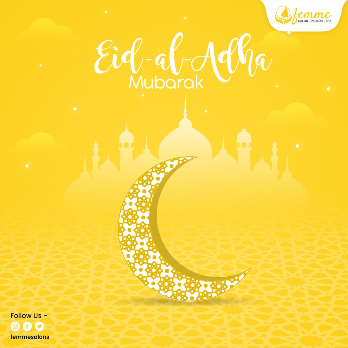 femmesalons's tweet photo. Let the festivities this Eid-ul-Fitre remind you of all the goodness life offers. Eid al-Fitr Mubarak from Femme Salon and the team.
#eidulfitr #eidulfitrmubarak  #blesseid #happyeid #eidmubarak #eidwishes #emozshoponline  #eidmubarak2022 #eidulfitr #eid2022 #Eidtogether #eidfood https://t.co/vPmOqUTNCN