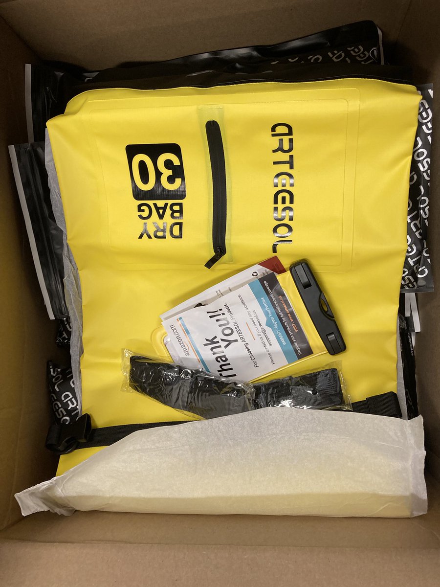 Exciting delivery today!  The first of our canoe gear has arrived for our painting on the water project. Thanks @NSTU #PDAF for the win.