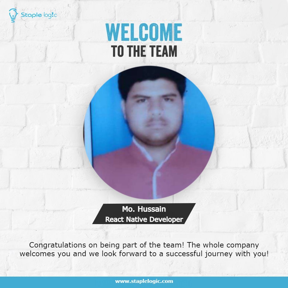 A warm welcome and lots of good wishes to Mo. Hussain on becoming part of our growing team. Congratulations on behalf of all the members. We are all happy and excited about your inputs and contribution to our company.