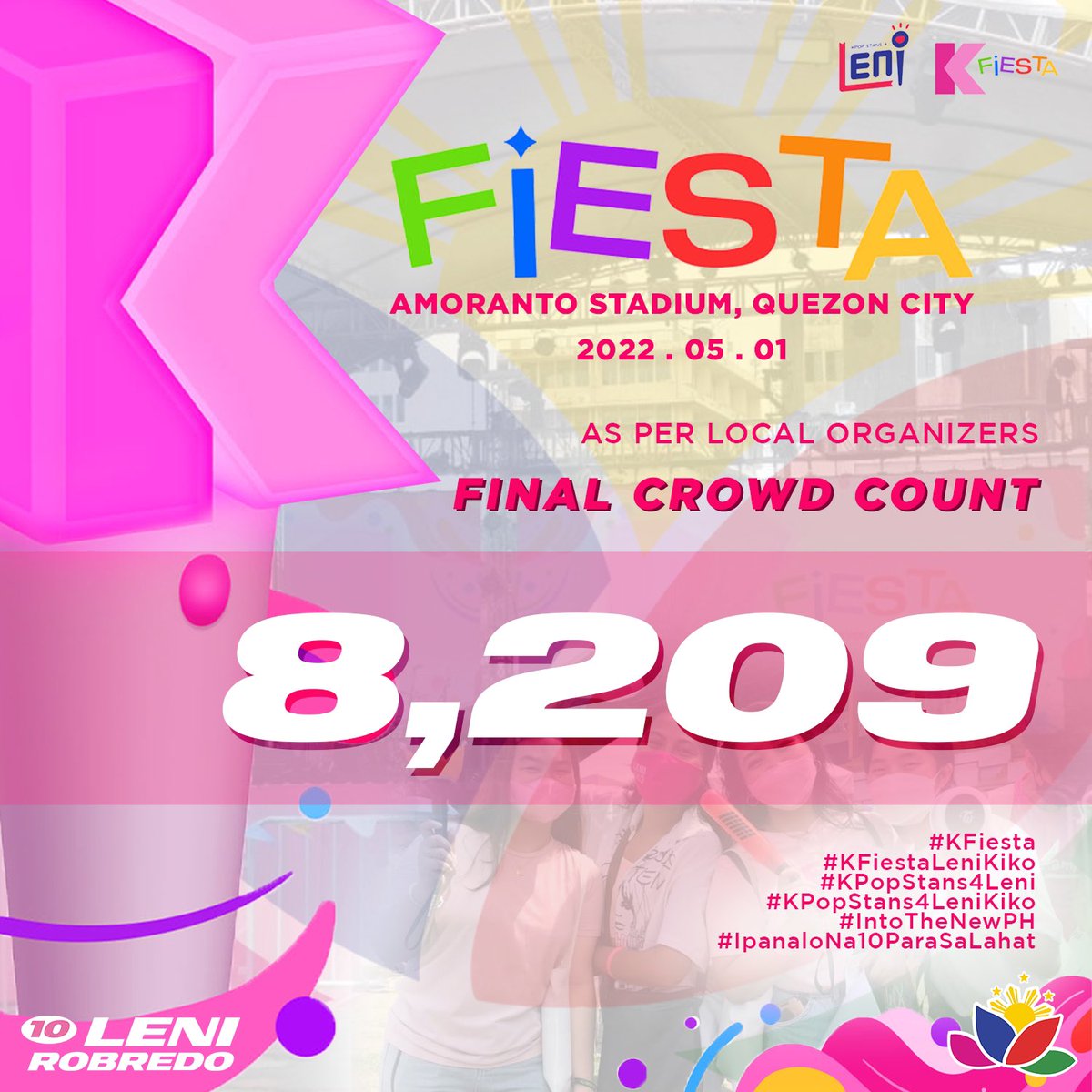 KPOPSTANS4GG's tweet photo. LÆNIS JAEIL JAL NAGA 🔈
LÆNIS JAEIL JAL NAGA 🔈
JE-JE-JAEIL JAL NAGA 🔈

Tumatagigting na 8,209 total attendees tayo kahapon sa #KFiestaLeniKiko! 🥲 Nag #1 Trending din tayo sa Twitter 👏 

Sabay-sabay natin isigaw: 
SA GOBYERNONG TAPAT, WALANG FANDOM WARS NA MAGAGANAP! 🤝 https://t.co/TzHl0dcZNf