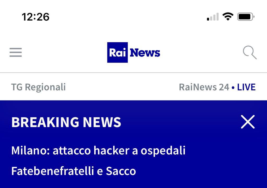 Attacco hacker a ospedali. 
Finalmente le prenotazioni online funzionano. 
#milano #ospedale #attacco #hacker #suka