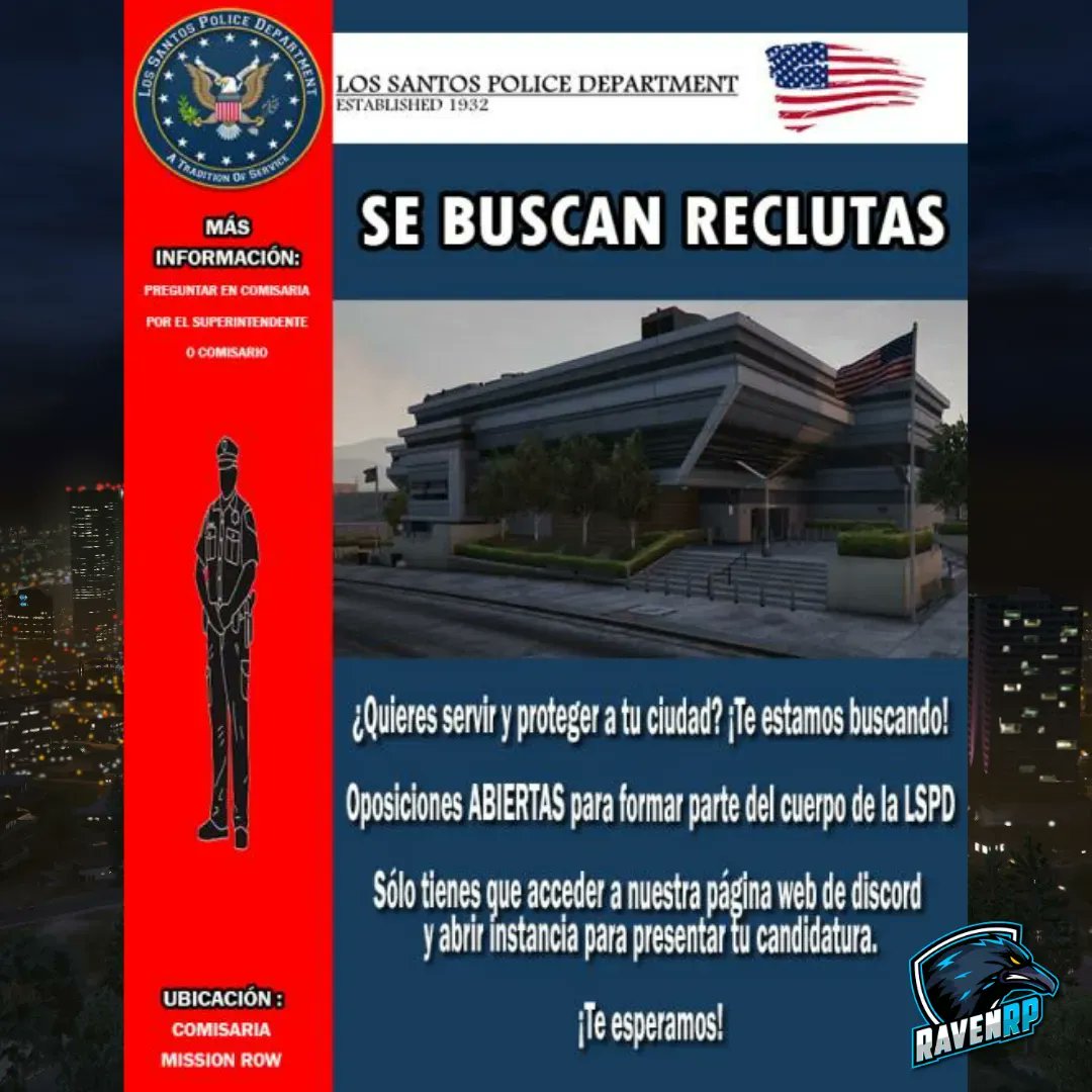 RavenRPnet's tweet photo. ๐ฎ ยฟTe gusta rolear de Poli? ยกTe estamos buscando! Los malandros de RavenRP necesitan personas como tรบ que les paren los pies ๐ค . Si quieres formar parte del cuerpo de la LSFD, รบnete a nuestro discord ๐ https://t.co/n5yLnCphv5
#RavenRP #GTAV #GTAVRoleplay #FiveM https://t.co/PDP7UL27Ft