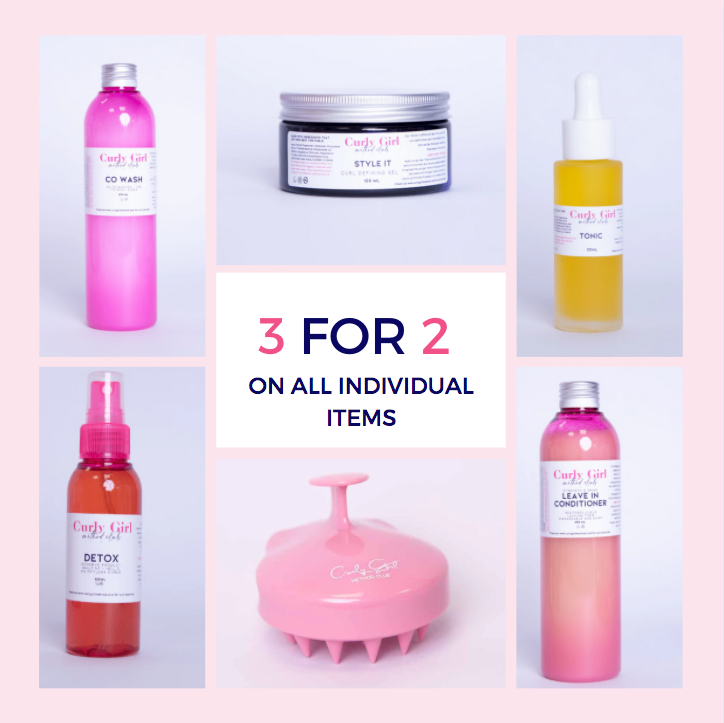 CurlyGirlMethod's tweet photo. For Today only we are offering a 3 for 2 deal on all of our individual products 💞
Is it time for a stock up? 😊
#cgmclub #cgmethod #curlygirlmethod #curlygirlmethodclub #cgmc #howtowashandstylecurls #curltutorials #nextdaycurls https://t.co/PiVE6xWlCO