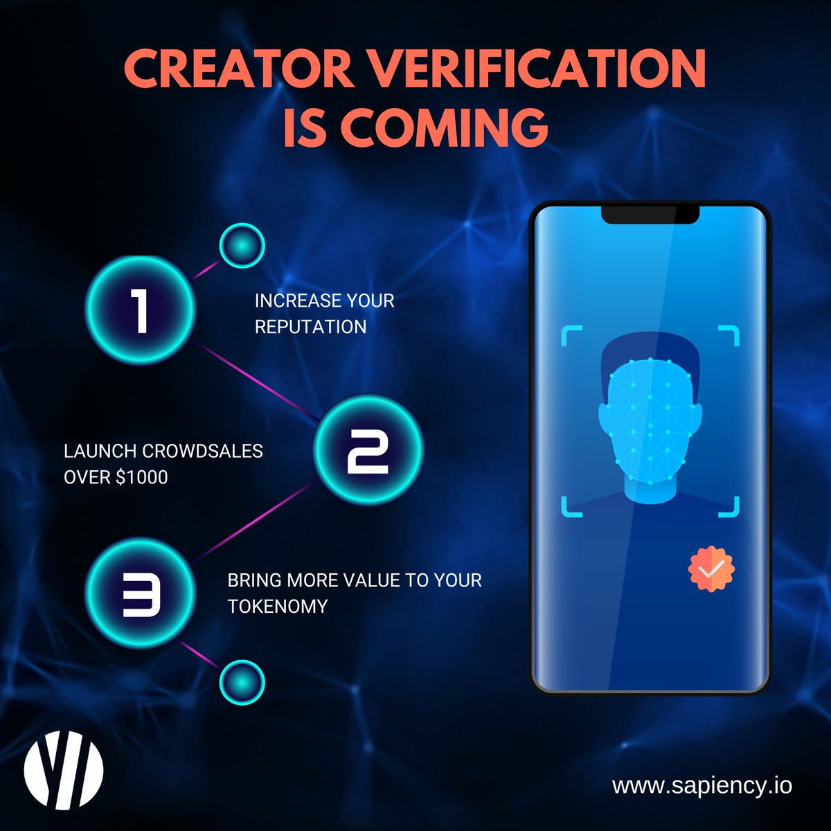 The new version of #Sapiency will have a lot of new features. 💥

Creator verification will be one of them! It will open up new opportunities for creators and help many interesting personal brands grow in the app.

We can't wait to give you what we are preparing! 🤩