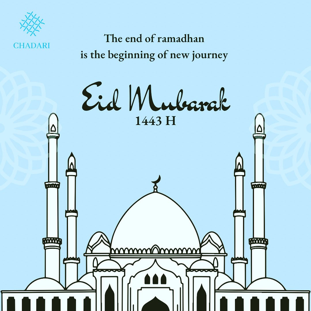 chadariproject's tweet photo. EID MUBARAK ๐
Chadari is wishing you all a very happy Eid. May Allah shower our lives with happiness, spiritual wisdom, divine guidance and ease the suffering of all people around the globe.
#chadariproject #eidmubarak #eidulfitr #happyeidmubarak1440h #happyeideveryone https://t.co/PawuuKQg6Q