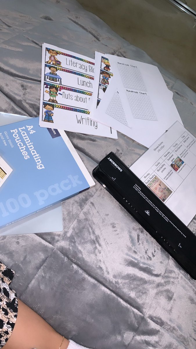 Raquelh___'s tweet photo. I’m sure every teacher can agree that they need a laminator at home 😅 #primaryschoollife laminating all day everyday to protect classwork!!  #acuedu_p https://t.co/0Pres6leLH