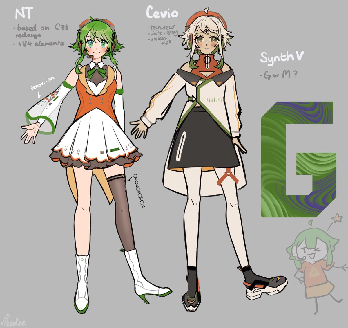 GUMI 「If GUMI updated in different engines 」|peedee(ピディ)のイラスト