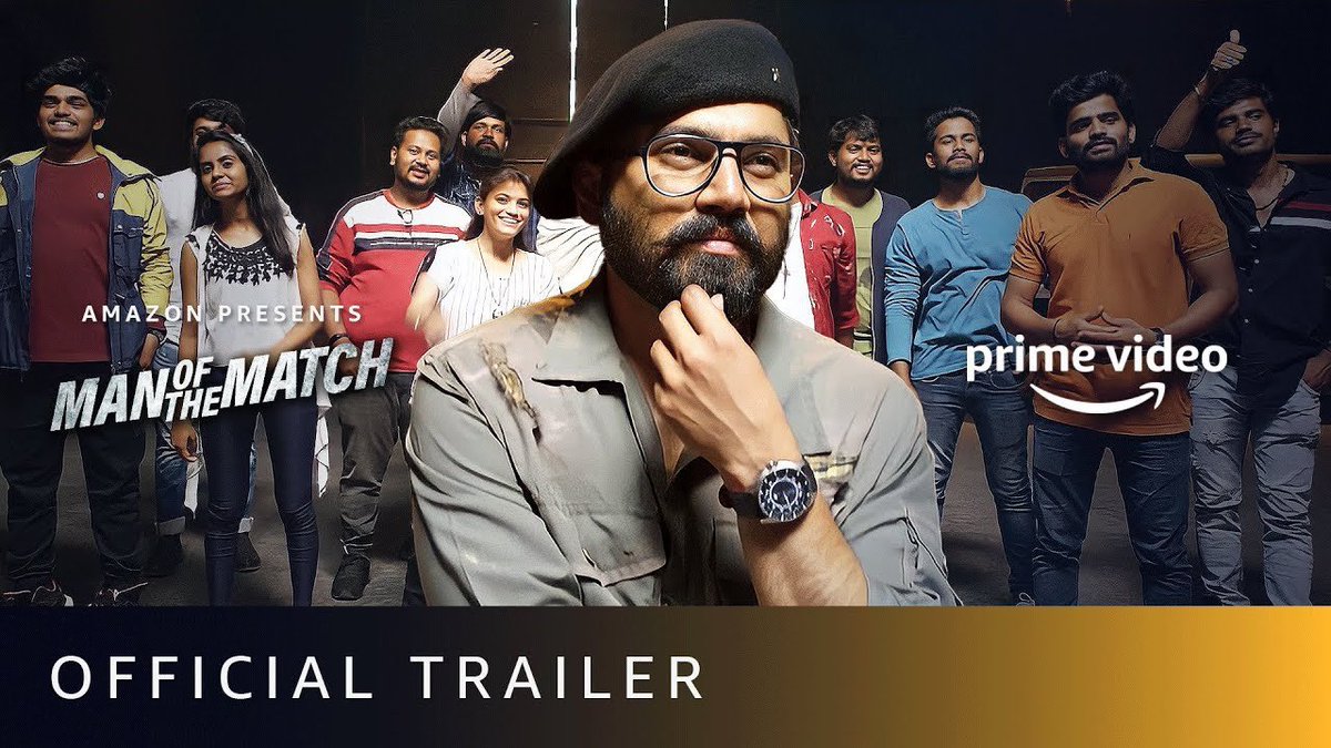 CineBilva's tweet photo. Man Of The Match trailer out now..

@satya_director’s trademark - Strong Characters , Fun , Good message. Looks like he has delivered again 😊

#ManOfTheMatch releasing on @PrimeVideoIN on 5th May.

@PRKAudio @ashwinipuneet 
https://t.co/74qyTS23kx https://t.co/2yKD6HoiAu