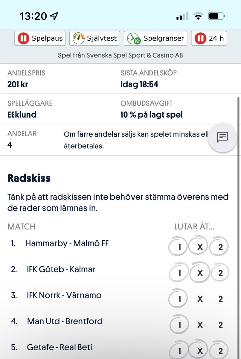 84Eklund's tweet image. Topptips med 250000 extra 🤩 201kr 4 andelar! 
6 helgarderade å 2 spik! spela.svenskaspel.se/spela-tillsamm…  #topptips #andel #svs