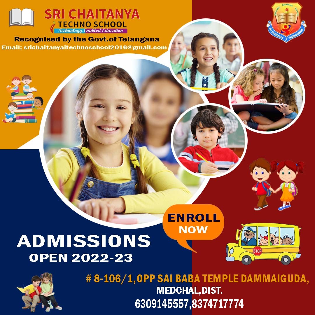 Nursery to x-std admissions are now open
#srichaitanyaitechnoschool
#admissions2022 
#bestschoolindammaiguda
#affordablefees
#bestschoolinhyderabad