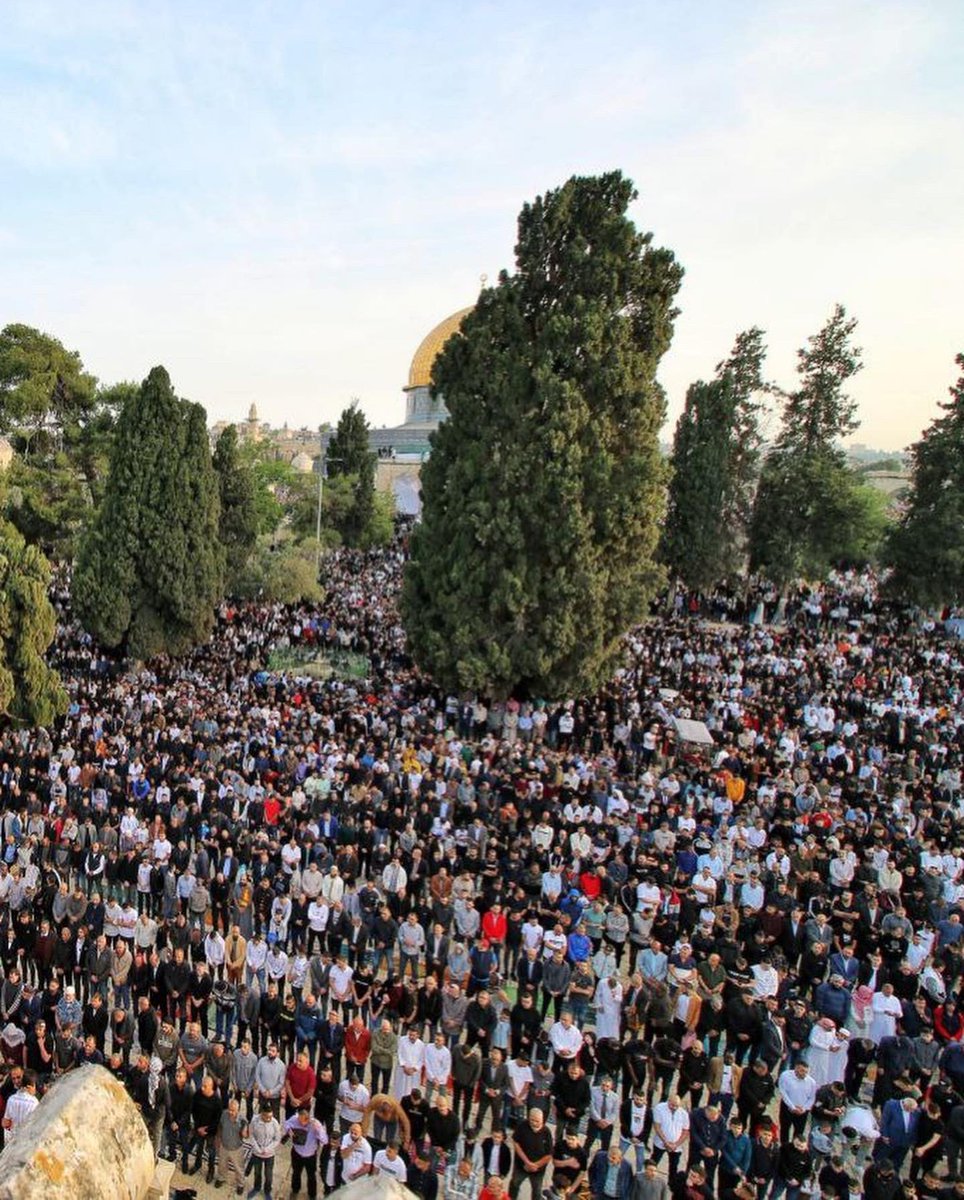 Alhamdhulillaah's tweet photo. Over 200,000 people attend Salat al-Eid in Masjid al-Aqsa https://t.co/oSxT61gUer