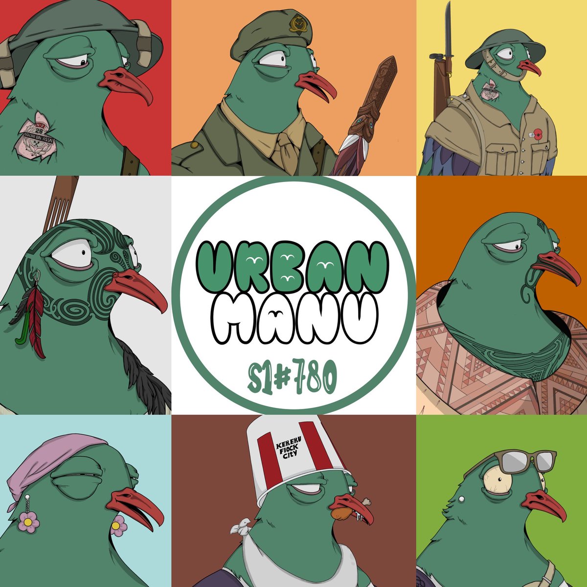 lancengata's tweet photo. Family project with my kids who are also Māori artists. This is a family+artist led collection of 780 Kereru bird NFTs themed around the urbanisation of our people. We're just getting starting with our socials @UrbanManuNest https://t.co/3bqLyDwUyG