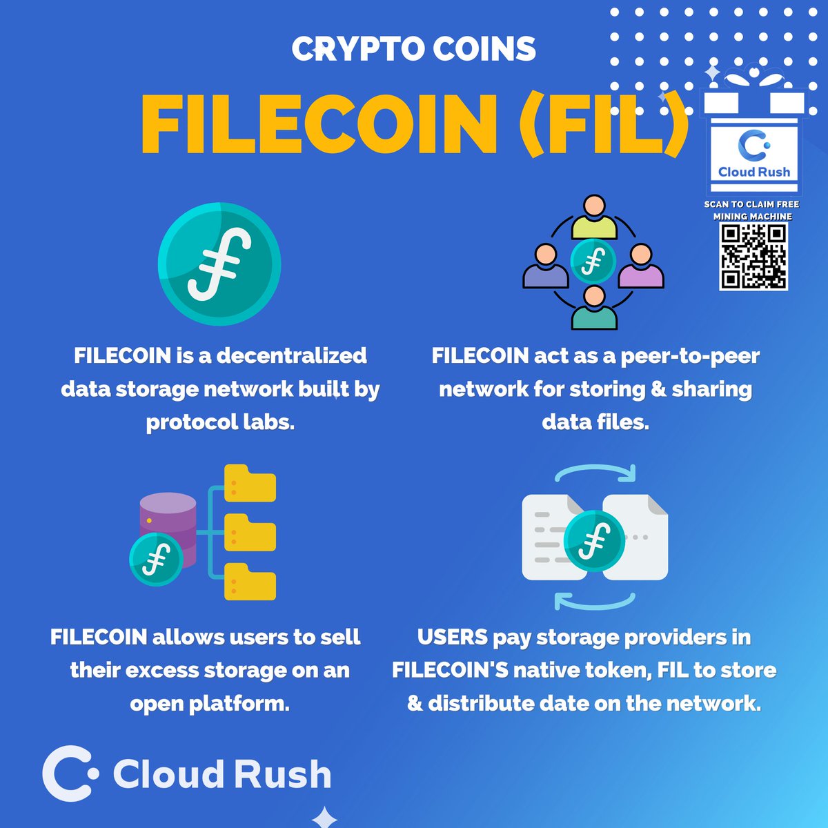 cloudrush_asia's tweet photo. Filecoin is looking to provide an alternative to traditional online storage providers and protocols.⁠
The project plans to achieve this goal by creating a marketplace in which any user who has storage capacity can connect to the network. https://t.co/9M03mIDppx