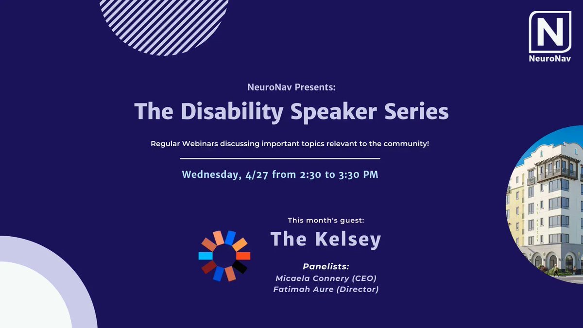 Welcome to the Disability Speaker Series! This month, we are joined by <a href="/TheKelseyMore/">The Kelsey</a>, an organization dedicated to helping the disability community find quality housing. To listen to panelists <a href="/MicaelaConnery/">Micaela Connery</a> and <a href="/Fatimah_Aure/">Fatimah Aure</a> speak, register here at buff.ly/3xIziUf!