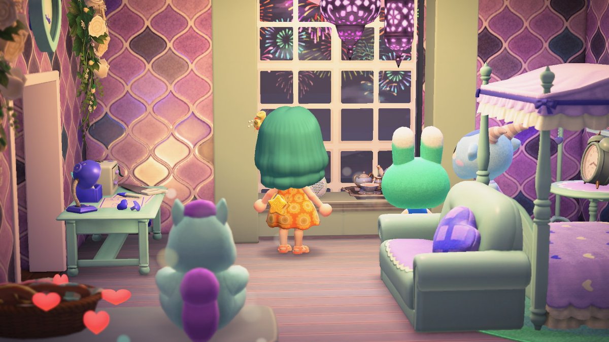 DianneWalker's tweet photo. watching fireworks at Sherbs.  #AnimalCrossing #ACNH #NintendoSwitch https://t.co/KhQxsf2UCm