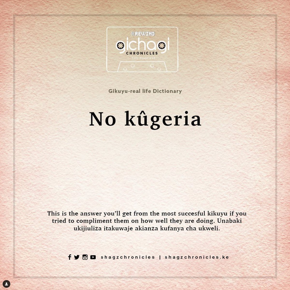 DigiAfricanLang's tweet photo. What's your humility phrase? @ShagzC In Africa , we're very humble about our sucess, even if you make it. Now our Kikuyu humility goes like, No Kûgeria! #humble #africanphrases #wetrying #languagelessons https://t.co/2X9e1HebAk