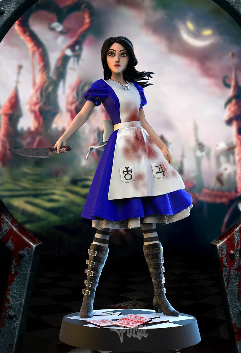 ForgeGabi's tweet photo. Model based on one of my favorite games from @americanmcgee 
The model is custom-made and will go to print soon
#render #zbrush #fanart #AliceMadnessReturns https://t.co/j44t3IAn0v