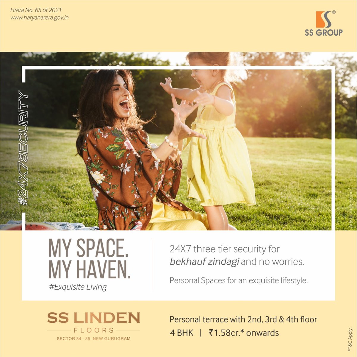 ssgroup_in's tweet photo. Family that feels free, lives free. 24X7 three tier #security for #bekhaufzindagi and no worries.
#PersonalSpaces for an #exquisite #lifestyle.

At #SSLindenFloors, live secured.

Visit us today for exciting offers https://t.co/BWQNW8ftOg

#SSGroup #family #realestate #delhincr https://t.co/u0KOcKgu9j