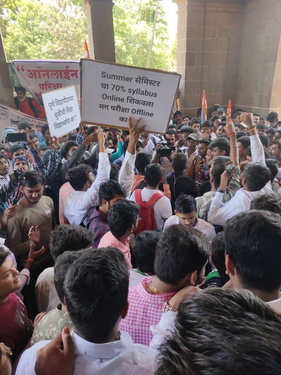 TanujaDube's tweet photo. #WeWantOnlineExam
#OnlineExamForAllMaharashtraUniversities 
#RightToEquality
#OnlineExamForSummerSemester
@samant_uday
@ajitpawar @prajakttanpure @CMOMaharashtra
@OfficeofUT @balusha_Unity @nsui 
Students are requested to take online exam 2022 https://t.co/pAsvZ0G30F