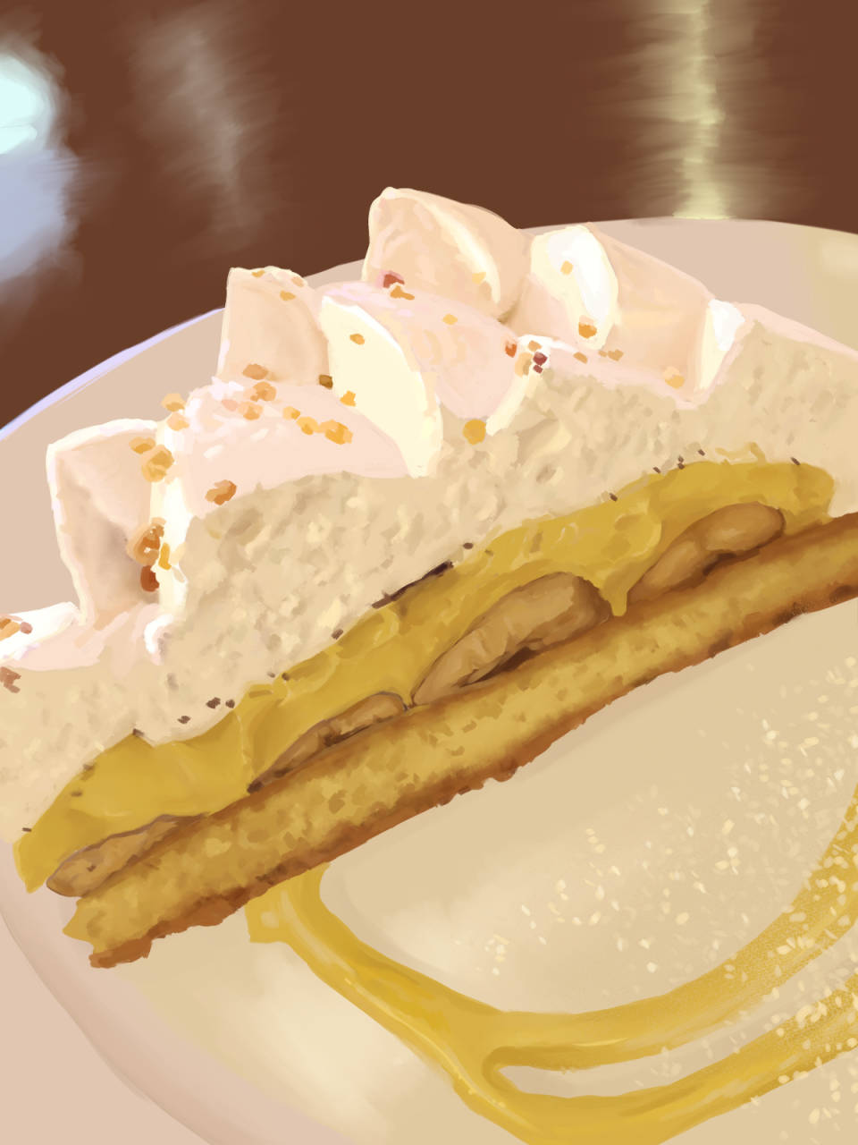 Petite Pudding Art At First I Was Drawing It To Pass The Time While My Other Oil Painting Dried But I M Happy With It Painting Sweets Pie Cafe Sweettooth