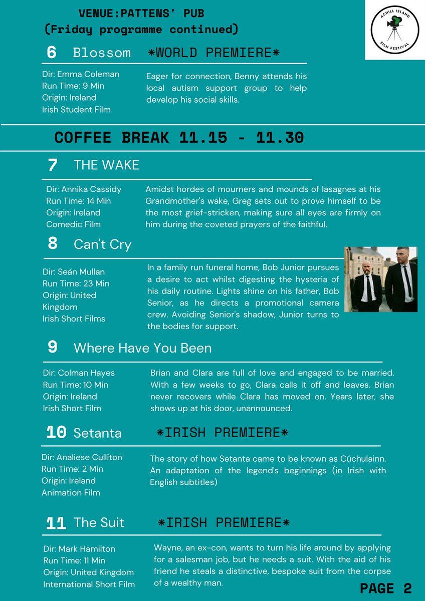 AchillFilmFest's tweet photo. Programme release day! ✨We are delighted to announce the Friday schedule of our very first festival! Join us here on Achill for a stunning selection of films from May 20th - 22nd. Limited tickets on sale now. Saturday and Sunday schedule to follow… https://t.co/jy01Ngsflt