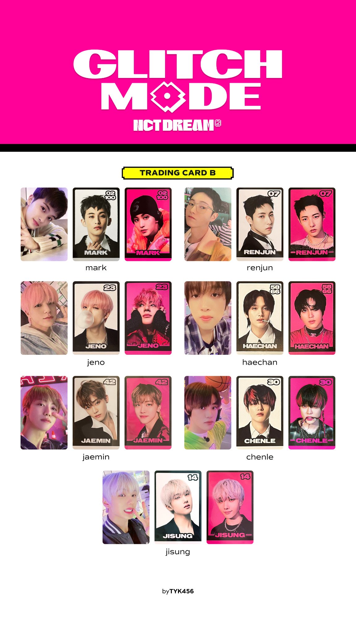 NCT ヘチャン スペシャル トレカ glitch mode ポップアップ NCT ヘチャン トレカ GLITCH ARCADE CENTER POP-UP STORE BINDER