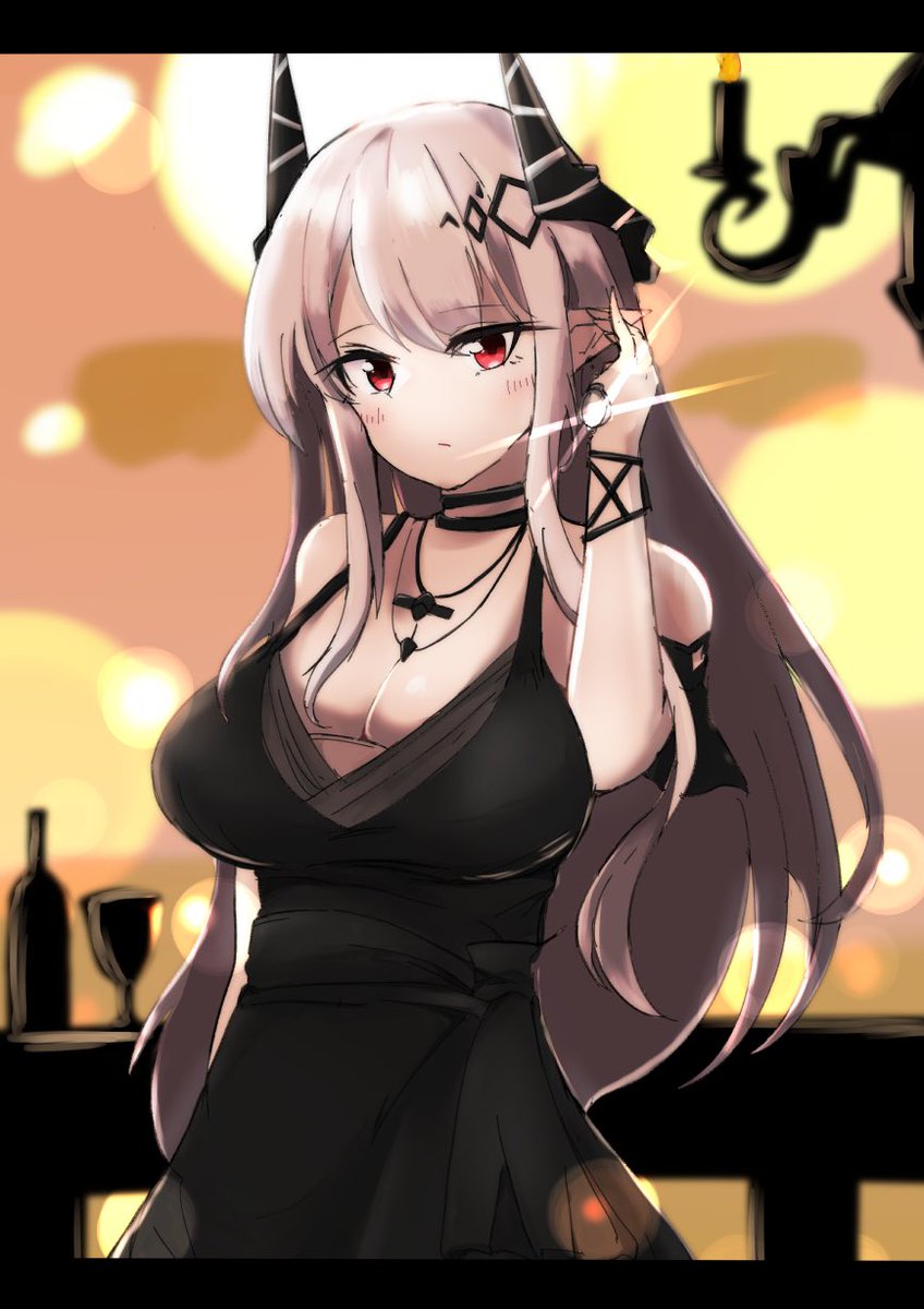 マドロック(アークナイツ) 「ドレスコードマドロック、セレブ感あって素敵🍷
#アークナイツ 」|ヘカトンのイラスト