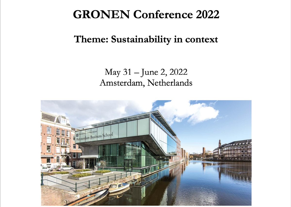 #GRONEN2022 #highlights 2️⃣

Take part in engaging PDWs on pressing topics including 
☑️ #sustainability in #digital contexts
☑️ moral markets in context
☑️ #governing sust
☑️ the future of susty #teaching 
☑️ #impact for susty
☑️ navigating the publishing process