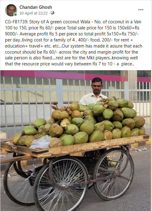 cghosh24's tweet photo. Green coconuts - a must requirement for all facing Summer heat in April...see the life sketch of the services and life being dealt with.. https://t.co/4AVcNRumGE