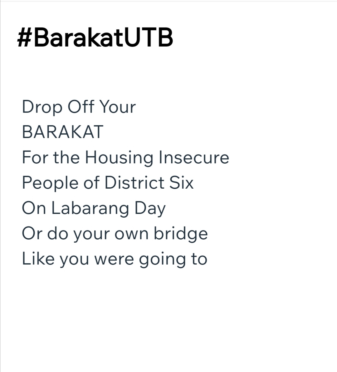 SoliPhilander's tweet photo. #BarakatUnderTheBridge
#DistrictSixMatters
#SpringfieldMatters
#WoodstockMatters
#SoliPhilanderFoundation
@BryanTorien @GasantAbarder https://t.co/gFX3LzZYzQ