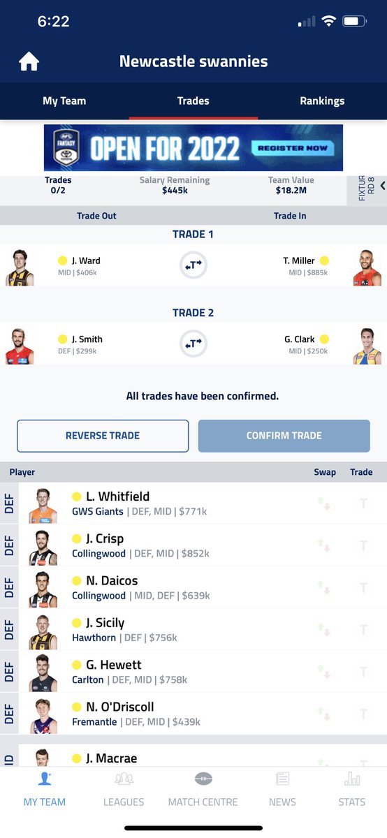 VinnieHartman2's tweet photo. @AFLFantasy https://t.co/TPv34wTSaI