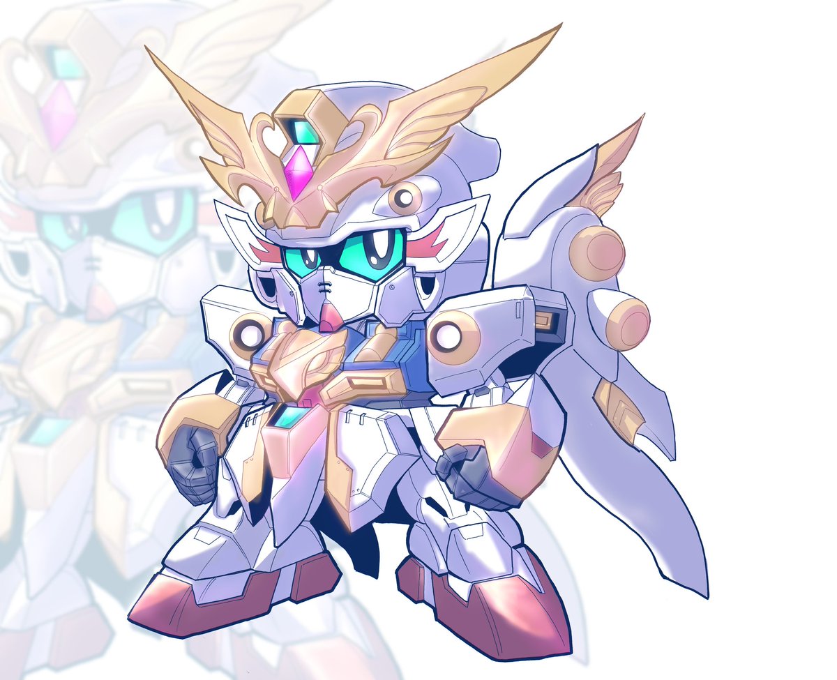 no humans robot mecha v-fin chibi zoom layer solo  illustration images