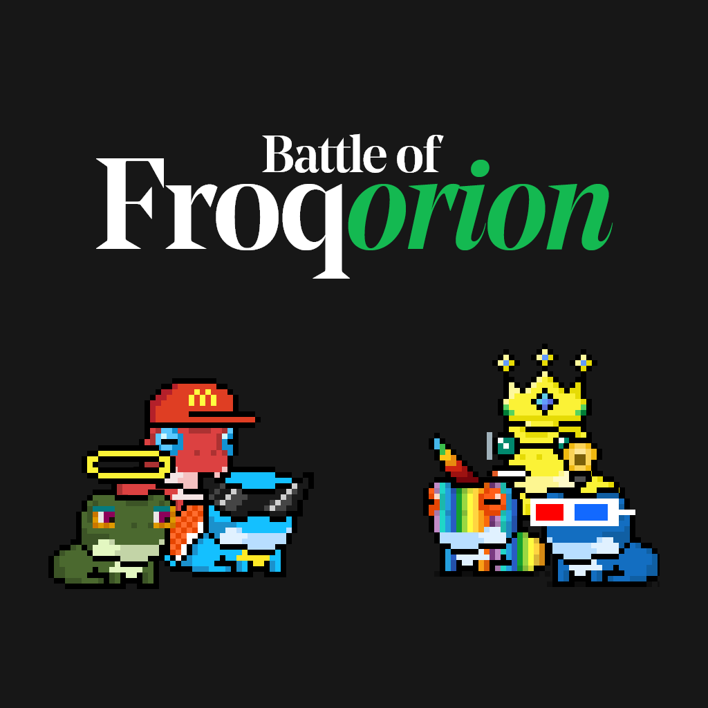 Froqorion's tweet photo. Are you joining the Froqorion's mighty frogs in order to claim the glorious 'gladiator' role?

Battle of Froqorion event is next in line! https://t.co/EYWJ0HXaHR