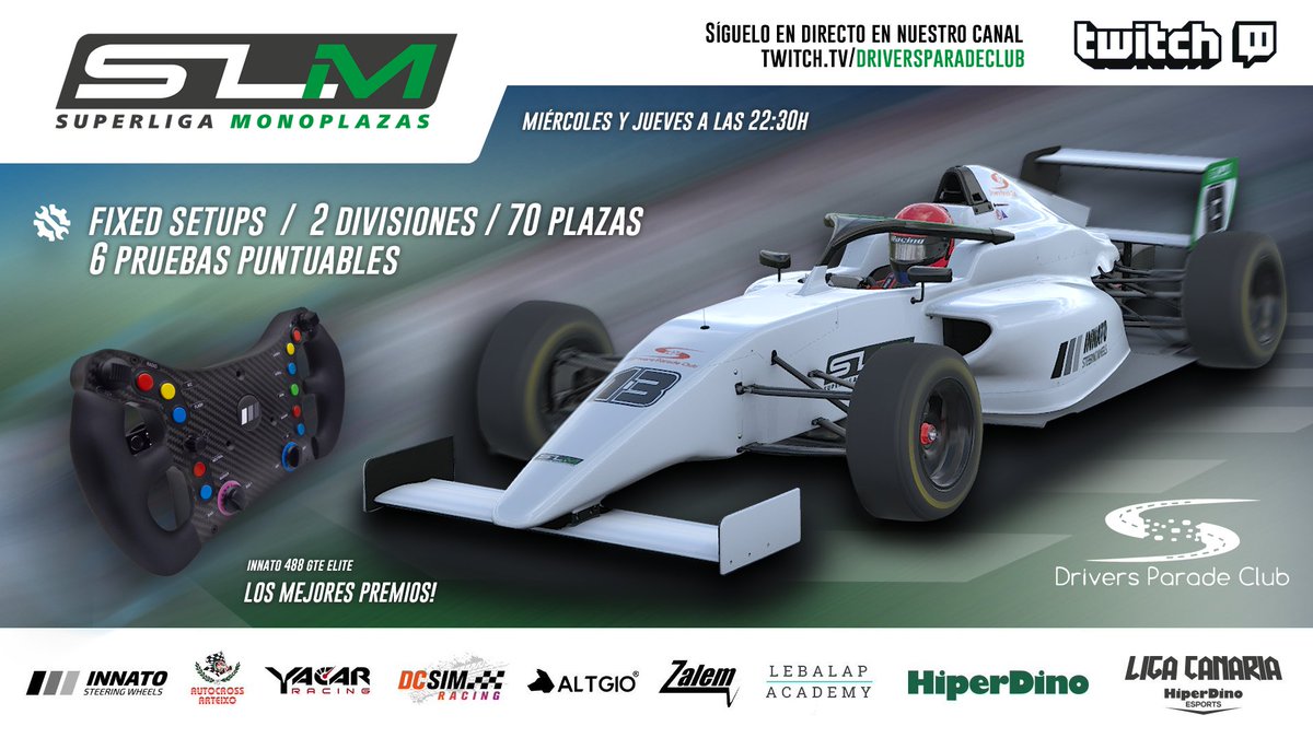 🔴SUPERLIGA DE MONOPLAZAS🔴

🤩¡Ya está aquí!
🚨¡¡Vuelve la #SuperligadeMonoplazas a la DPC!!🚨

🤝Y esta vez lo hace de la mano de la buena gente de <a href="/Apex__Hunters/">APEX HUNTERS</a>.

👀Un campeonato totalmente renovado.

➡️📝Reglamento e inscripciones ya disponibles en driversparadeclub.org