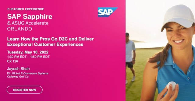 LeemanGeert's tweet photo. Learn How the Pros Go D2C and Deliver Exceptional Customer Experiences - see the Callaway story at #SAPSapphireOrlando https://t.co/2erLdtYPm1 https://t.co/yKt9oYQUXv