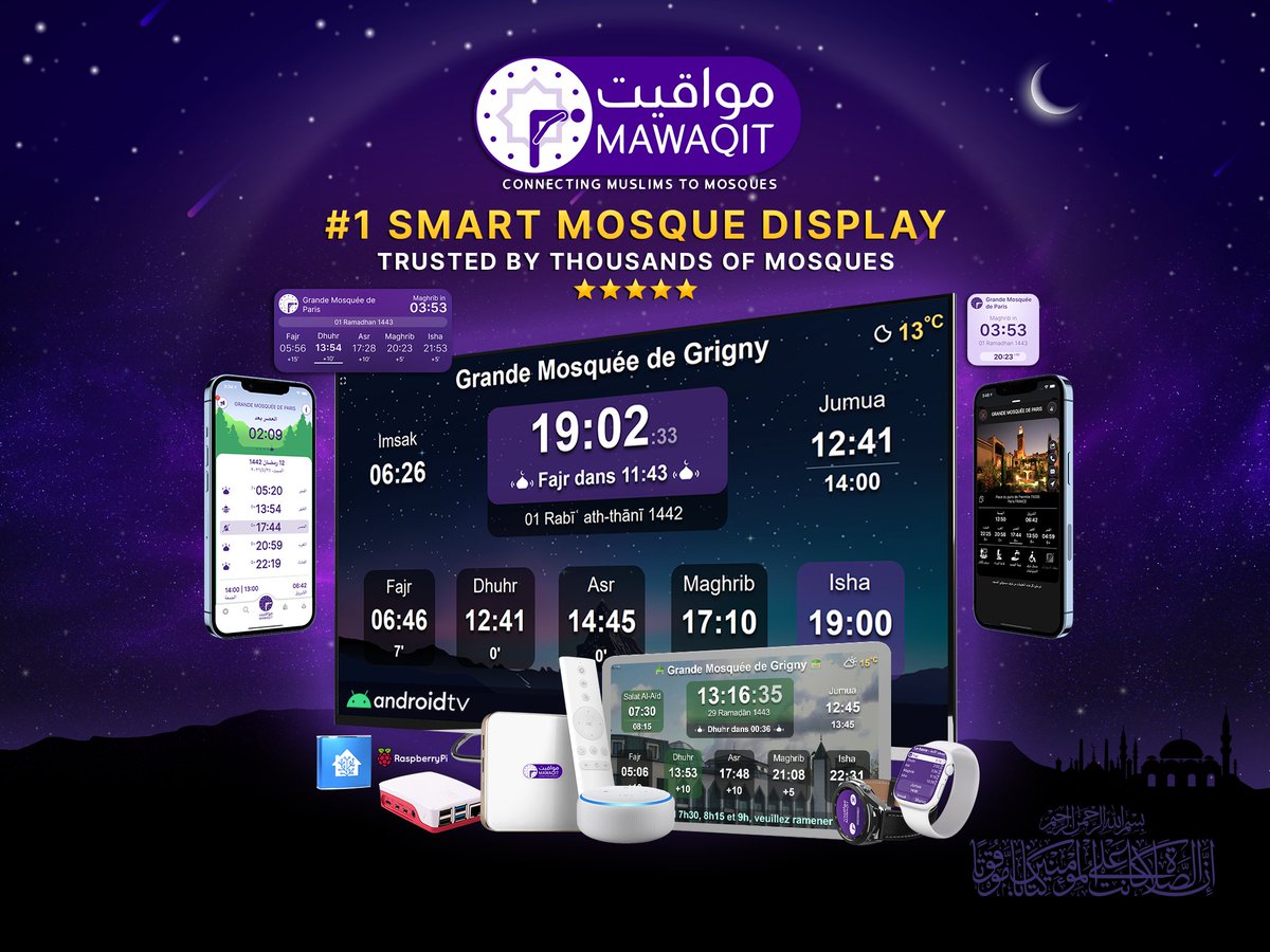 mawaqit's tweet photo. MAWAQIT - The world's #1 Smart Mosque Display
https://t.co/Y7RcWdJkLb #mawaqit #smartMosque https://t.co/cWoEdkPlAn