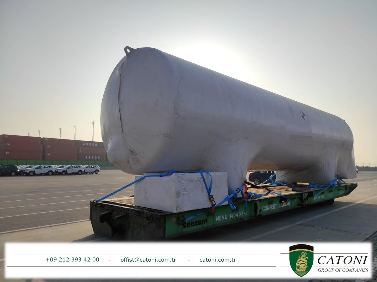 CatoniGroup's tweet photo. We are sharing a scene from a multimodal shipment. An LNG storage tank trucked to the port on a semi-trailer and loaded on a roll trailers shipped on board of a PCTC vessel from Gemlik port of Turkey.
#catonigroup #freightforwarding  #projectlogistics  #freightforwarder #catoni https://t.co/dW1FQGCUWM