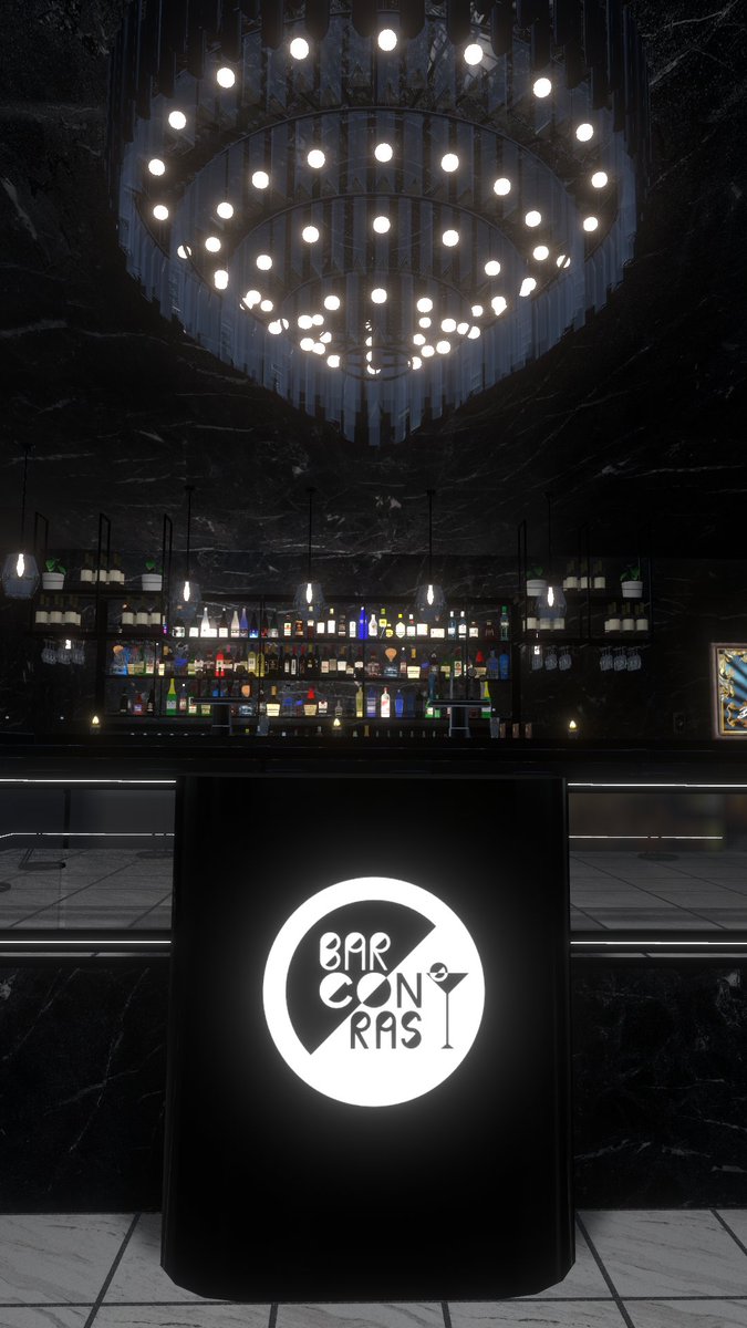 BarContrast's tweet image. 🍸BarContrastご紹介🍸
白と黒のコントラストが効いた落ち着いた雰囲気のBarです。
ギミック多彩で、カクテル・リキュールなど数十のメニューがあり、ちゃんと飲むことができます🍾
カラオケ設備も設置しておりクエスト対応もしています🎤
#VRChatワールド紹介
#VRChat_world紹介
#VRChat始めました