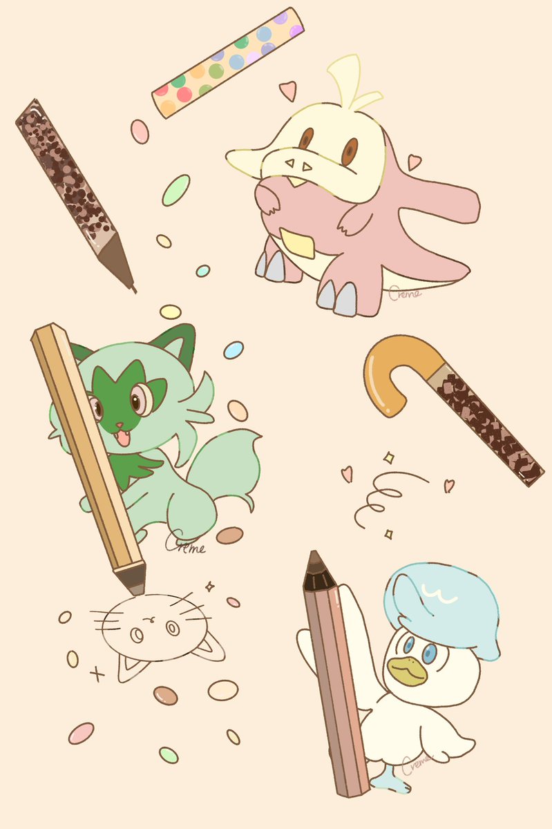 creme_creamcoco's tweet image. chocolate✖️ホゲータとニャオハとクワッス
ホゲータにチョコレートたくさん食べて欲しかった笑
#ポケモン
 #えんぴつ記念日