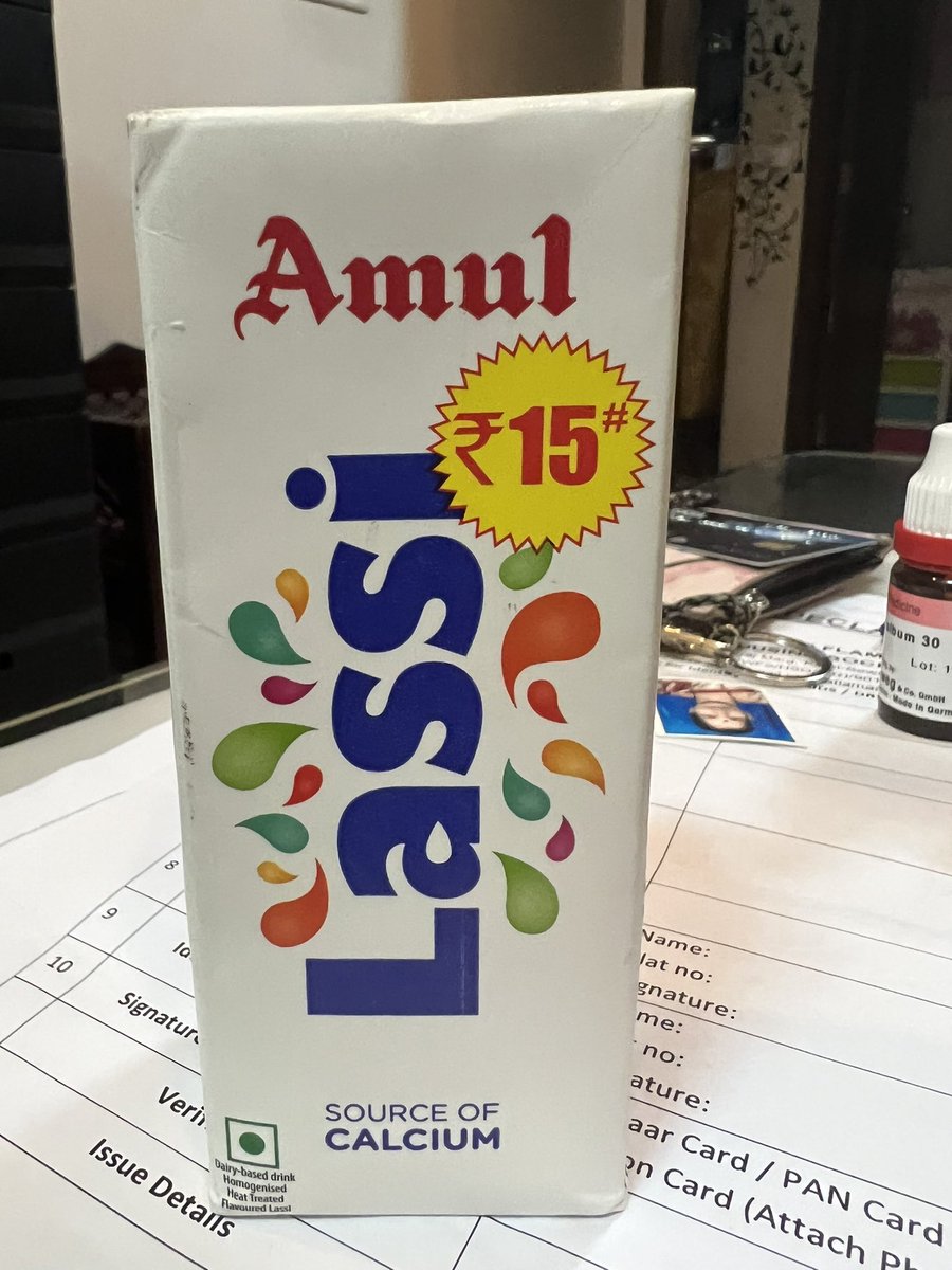 deepalinaair's tweet photo. Cheers to @Amul_Coop #roseflavour lassi. This is on Twitter because of @varunduggi https://t.co/hS324iKdfi
