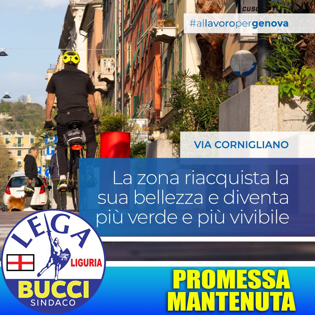 edorixi's tweet photo. Via Cornigliano a #Genova riacquista la sua bellezza e diventa più verde e più vivibile: #promessamantenuta #Lega #allavoropergenova https://t.co/xKuGd0boOn