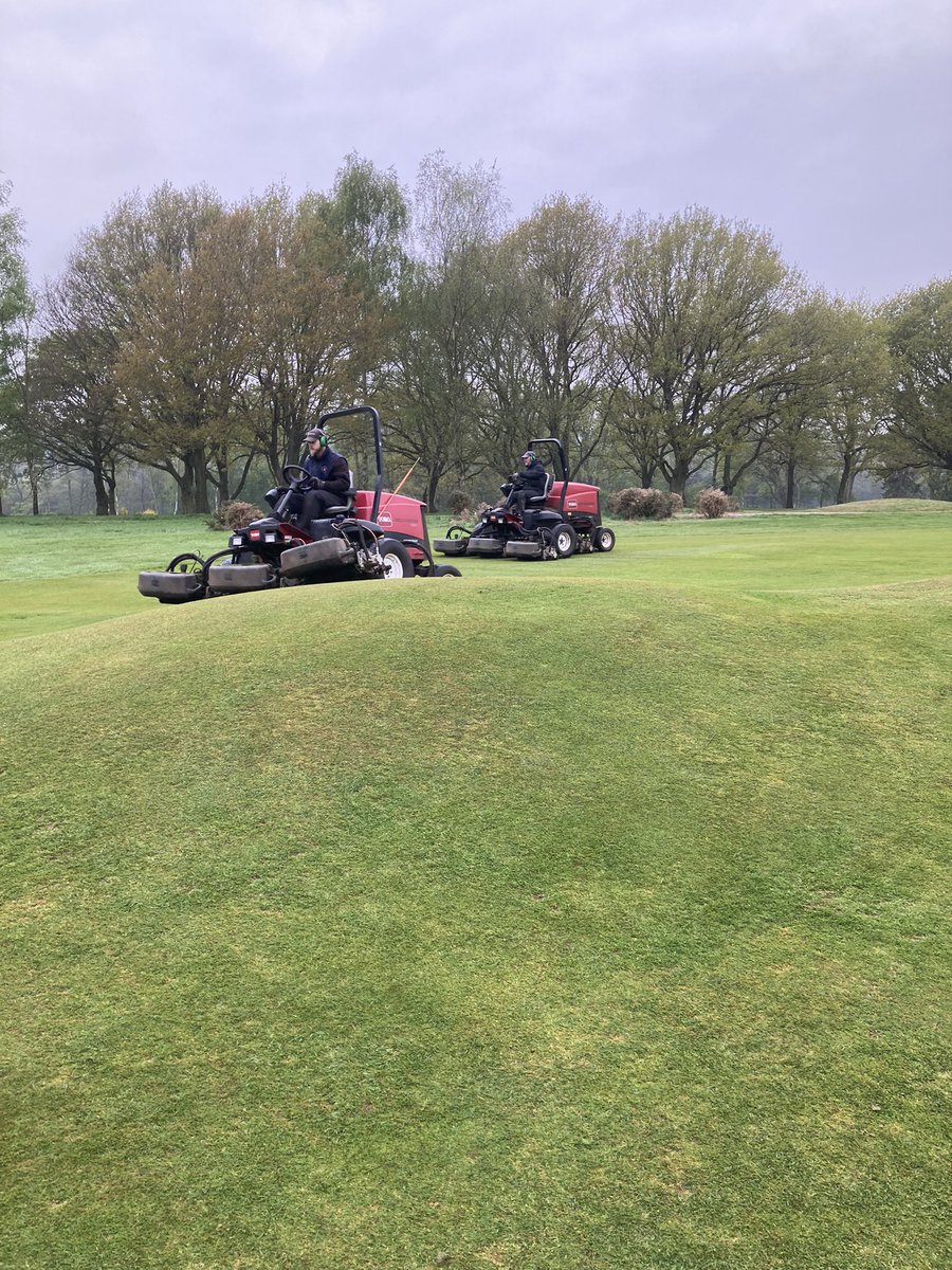 Mr__Hay's tweet photo. Bank holiday Monday and we’ve done a full course mow. Strong start to the week. We have a cracking crew. https://t.co/M9SCcwqhbT