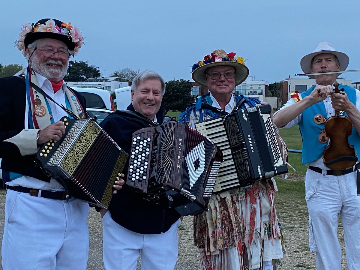 rsjmum's tweet photo. Another wonderful day out @Visit_Suffolk following #EastSuffolkMorrisMen - dawn at Felixstowe, breakfast #HMSVale, travelling @EastSuffolkLine dancing in Beccles, tea @stationhouse01 - all amazing https://t.co/7wc5J1rOjo