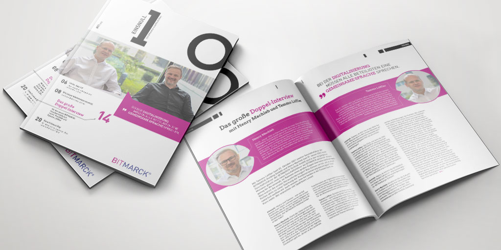 Team_BITMARCK's tweet photo. Die neue Ausgabe der #einsnull Print ist da! Unter anderem im Heft: Das #Doppelinterview mit unseren neuen GFs Tammo Löffler und Henry Machleb sowie spannende Artikel rund um #bitGo_App, #ePA, #GeCo und den Data-Science-Day. Jetzt reinlesen unter https://t.co/p31sUoOcKw https://t.co/eCDYbXscCk