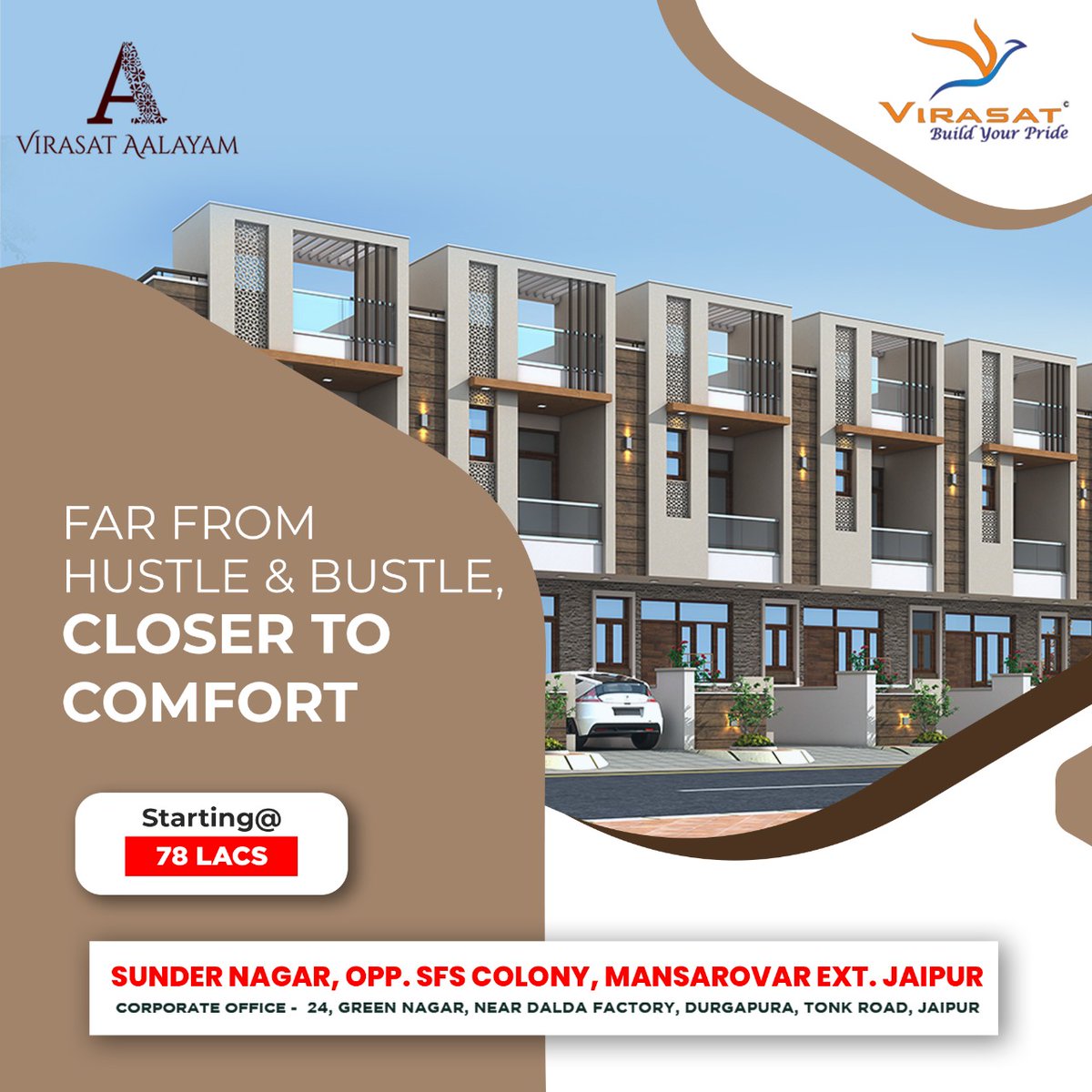 Far from hustle & bustle closer to comfort.

Location📍- Sunder nagar, SFS colony, Mansrovar ext. Jaipur

For more info. call :- +91 9309331000
.
#bestpropertyinjaipur #bestproperty #virasatbuilders #propertyforsale #propertiesindia #propertyjaipur #jaipurinvestors #jaipurcity