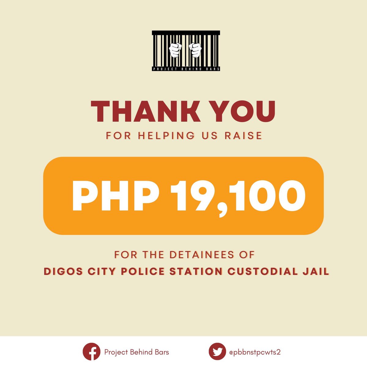 pbbnstpcwts2's tweet photo. The PBB team are beyond thankful for all those who served as an inspiration and added fuel to our fire in upholding our advocacy. Through altruism, we managed to accumulate a total of Php 19,100 for the persons deprived of liberty.
#NoOneLeftBEHIND
#ProjectBehindBars https://t.co/7sz7WWkWdU