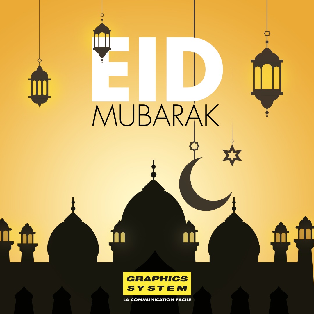 graphics_system's tweet photo. GRAPHICS SYSTEM souhaite à toute la communauté musulmane une bonne fête de fin de jeûne du ramadan. Que vos vœux soient acceptés et que le bonheur, la fraternité et la paix demeurent dans toutes les familles !
#GraphicsSystem #Eidmoubarak #imprimerie https://t.co/WMvoRqnILJ