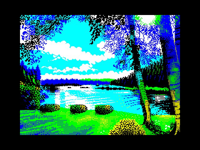 TLtwg's tweet photo. #ZXSpectrum #art by #helpcomputer0 
Title of this piece:  Lakeside

A bit of tranquility in your home. https://t.co/pioNwhErNS